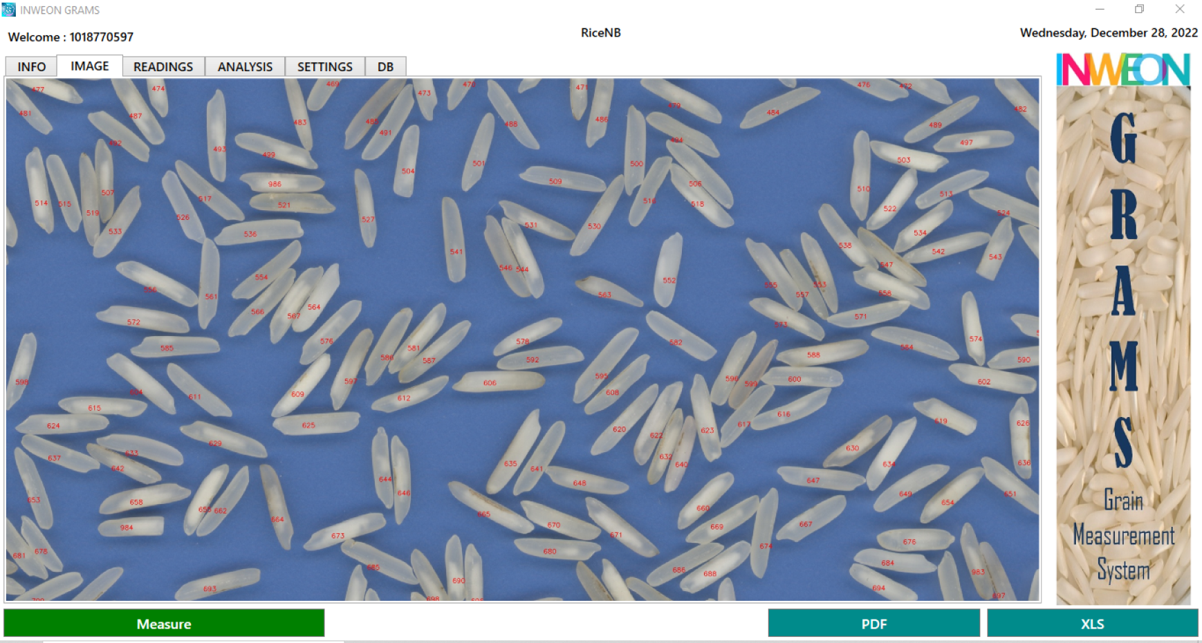 Inweon GRAMS - Rice Measurement System